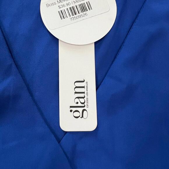Glam Boutique Sheet Royal Blue Blouse size Medium NWT - Picture 3 of 5
